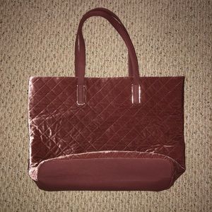 Rose Gold Suade and Leather Tote
